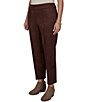 Ruby Rd. Plus Size Scuba Suede Flat Waistband Front Seam Ankle Pants - Image 3