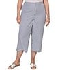 Ruby Rd. Plus Size Seersucker Stripe Capri Pants - Image 1