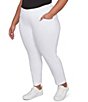 Ruby Rd. Plus Size Silk Tech Straight Leg Pull-On Ankle Pants, Color:White - Image 1