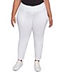 Ruby Rd. Plus Size Silk Tech Straight Leg Pull-On Ankle Pants, Color:White - Image 2