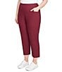 Ruby Rd. Plus Size Silk Tech Straight Leg Pull-On Ankle Pants, Color:Raisin - Image 4