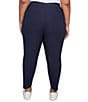Ruby Rd. Plus Size Silk Tech Straight Leg Pull-On Ankle Pants, Color:Navy - Image 3
