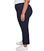 Ruby Rd. Plus Size Silk Tech Straight Leg Pull-On Ankle Pants, Color:Navy - Image 4