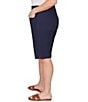 Ruby Rd. Plus Size Silky Tech Bermuda Pull-On Shorts, Color:Navy - Image 3