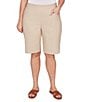 Ruby Rd. Plus Size Silky Tech Bermuda Pull-On Shorts, Color:Chino - Image 1