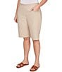 Ruby Rd. Plus Size Silky Tech Bermuda Pull-On Shorts, Color:Chino - Image 4