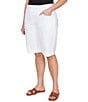 Ruby Rd. Plus Size Silky Tech Bermuda Pull-On Shorts, Color:White - Image 4