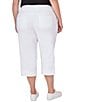 Color:White - Image 2 - Plus Size Silky Tech Straight Leg Pull-On Capri Pant