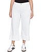 Ruby Rd. Plus Size Size Wide Leg Rolled Cuff Hem Jeans, Color:White - Image 1