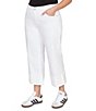 Ruby Rd. Plus Size Size Wide Leg Rolled Cuff Hem Jeans, Color:White - Image 4