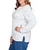 Ruby Rd. Plus Size Soft Chenille Eyelash Boat Neck Long Sleeve Sweater, Color:Bluebell - Image 3
