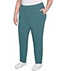 Ruby Rd. Plus Size Soft Hatchi Knit Pull-On Pants, Color:Forest - Image 4