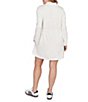 Ruby Rd. Plus Size Soft Speckled Knit Drawstring Waist Quarter-Zip Dress, Color:Ivory Multi - Image 2