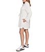Ruby Rd. Plus Size Soft Speckled Knit Drawstring Waist Quarter-Zip Dress, Color:Ivory Multi - Image 3