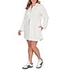 Ruby Rd. Plus Size Soft Speckled Knit Drawstring Waist Quarter-Zip Dress, Color:Ivory Multi - Image 4