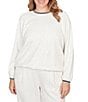 Ruby Rd. Plus Size Soft Speckled Knit Stripe Trim Top, Color:Ivory Multi - Image 1