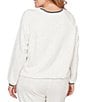 Ruby Rd. Plus Size Soft Speckled Knit Stripe Trim Top, Color:Ivory Multi - Image 2