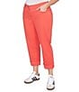Ruby Rd. Plus Size Soft Stretch Twill Cuffed Hem Girlfriend Pants, Color:Deep Coral - Image 4
