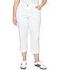 Ruby Rd. Plus Size Soft Stretch Twill Cuffed Hem Girlfriend Pants, Color:White - Image 1