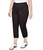 Ruby Rd. Plus Size Soft Stretch Twill Cuffed Hem Girlfriend Pants, Color:Black - Image 4
