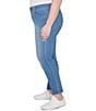 Ruby Rd. Plus Size Soft Terry Wide Leg Relaxed Ankle Denim Jeans, Color:Light Indigo - Image 3