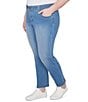 Ruby Rd. Plus Size Soft Terry Wide Leg Relaxed Ankle Denim Jeans, Color:Light Indigo - Image 4