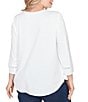 Ruby Rd. Plus Size Soft Textured Knit Crew Neck 3/4 Sleeve Lace Trim Top - Image 6