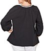 Ruby Rd. Plus Size Soft Woven Embroidered Split V-Neck 3/4 Sleeve Top - Image 2