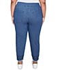 Ruby Rd. Plus Size Straight Leg Embroidered Frayed Hem Pull-On Ankle Pants, Color:Indigo - Image 2