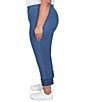 Ruby Rd. Plus Size Straight Leg Embroidered Frayed Hem Pull-On Ankle Pants, Color:Indigo - Image 4