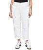 Ruby Rd. Plus Size Straight Rolled Cuff Hem Girlfriend Jeans, Color:White - Image 1