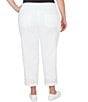 Color:White - Image 2 - Plus Size Stretch Denim Embroidered Eyelet Hem Pull-On Ankle Jeans