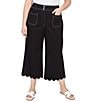Ruby Rd. Plus Size Stretch Denim Patch Pocket Scalloped Hem Cropped Pants - Image 1
