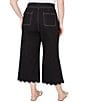 Ruby Rd. Plus Size Stretch Denim Patch Pocket Scalloped Hem Cropped Pants - Image 2