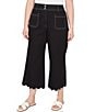 Ruby Rd. Plus Size Stretch Denim Patch Pocket Scalloped Hem Cropped Pants - Image 4