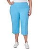 Color:Capri - Image 1 - Plus Size Stretch Pull-On Side Slit Hem Capri Pants