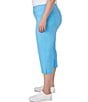 Color:Capri - Image 3 - Plus Size Stretch Pull-On Side Slit Hem Capri Pants
