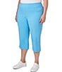 Color:Capri - Image 4 - Plus Size Stretch Pull-On Side Slit Hem Capri Pants