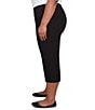 Ruby Rd. Plus Size Stretch Straight Leg Pull-On Capri Pants, Color:Black - Image 4