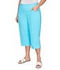 Ruby Rd. Plus Size Stretch Straight Leg Pull-On Capri Pants, Color:Aruba Blue - Image 4