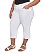 Ruby Rd. Plus Size Stretch Straight Leg Pull-On Capri Pants, Color:White - Image 1