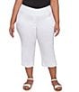 Ruby Rd. Plus Size Stretch Straight Leg Pull-On Capri Pants, Color:White - Image 2