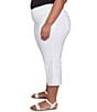 Ruby Rd. Plus Size Stretch Straight Leg Pull-On Capri Pants, Color:White - Image 4