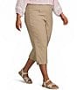Ruby Rd. Plus Size Stretch Straight Leg Pull-On Capri Pants - Image 1