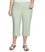 Ruby Rd. Plus Size Stretch Straight Leg Pull-On Capri Pants, Color:Light Olive - Image 4