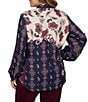 Ruby Rd. Plus Size Stretch Twill Garden Floral Point Collar Long Sleeve Button Front Shirt - Image 2