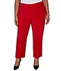Ruby Rd. Plus Size Stretch Velvet Straight Leg Ankle Pants - Image 1