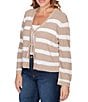 Ruby Rd. Plus Size Stripe V-Neck Long Sleeve Tie-Front Sweater - Image 3
