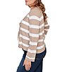 Ruby Rd. Plus Size Stripe V-Neck Long Sleeve Tie-Front Sweater - Image 4