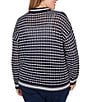 Ruby Rd. Plus Size Striped Ribbed Long Sleeve Mesh Zip-Up Sweater - Image 6